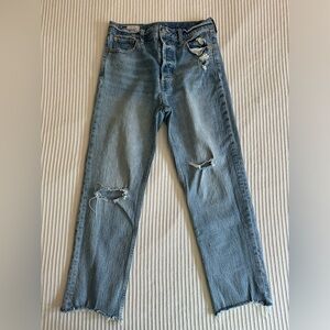 Gap cheeky straight high rise jeans size 29/8R raw hem